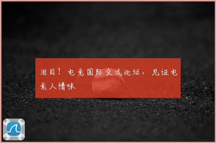 泪目!电竞国际交流论坛,见证电竞人情味